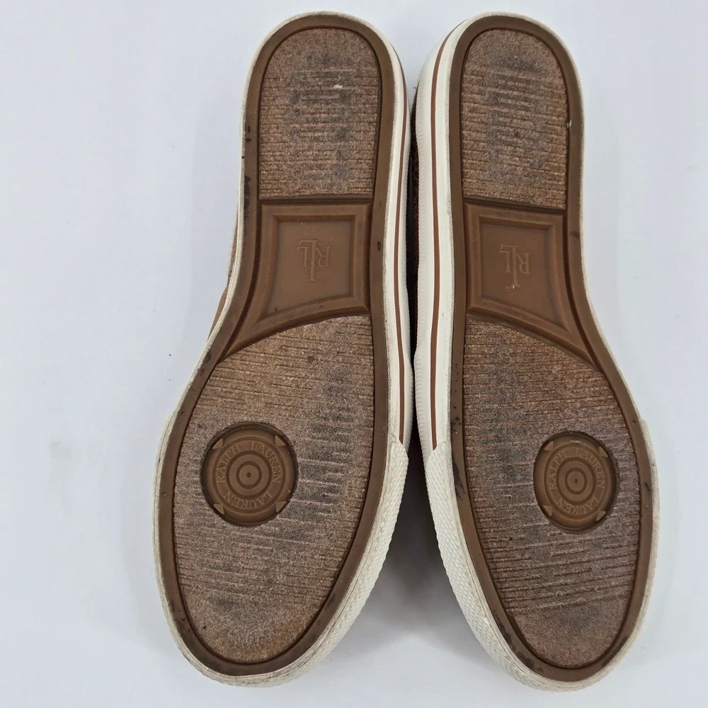 Lauren Ralph Lauren‎ Jinny Heart Patch Tweed Slip-On Sneakers 7B EU 37.5